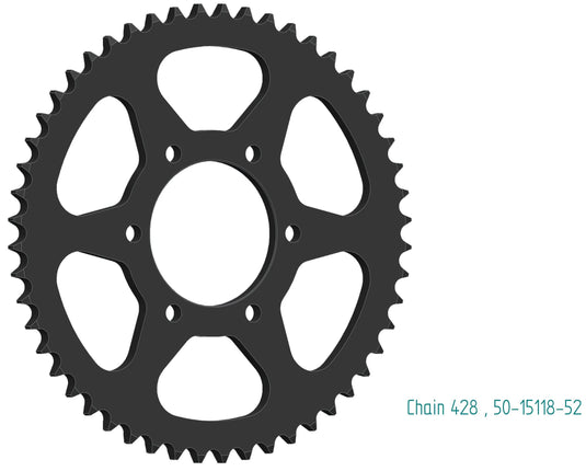 Esjot chain wheel 428 52z steel black