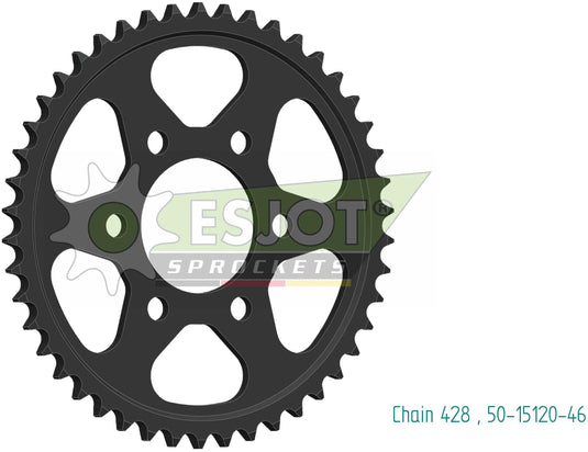 Esjot chain wheel 428 46z steel black