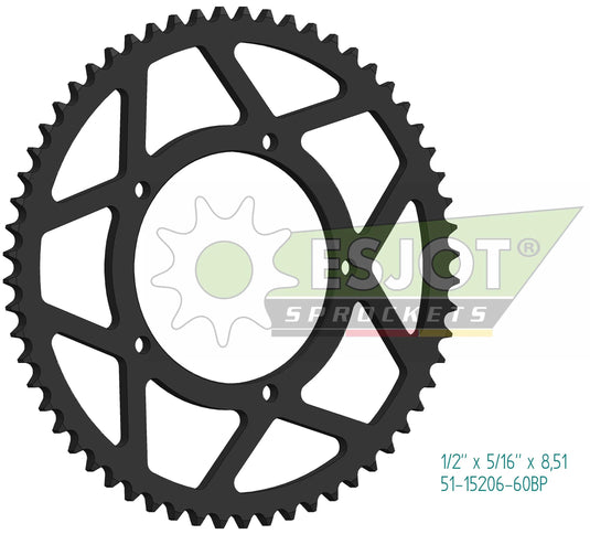 Esjot chain wheel 428 60z alu black