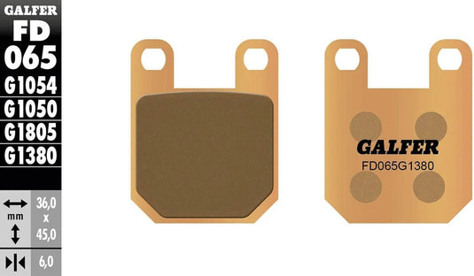Galfer remblokken fd065 brake pad fd065 g1380 sintered metal