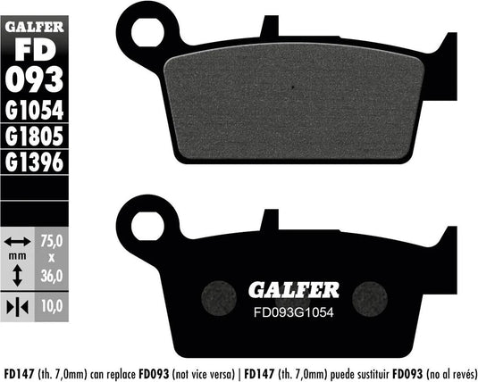 Galfer bremsbelag fd093 brake pad fd093 g1054 organic