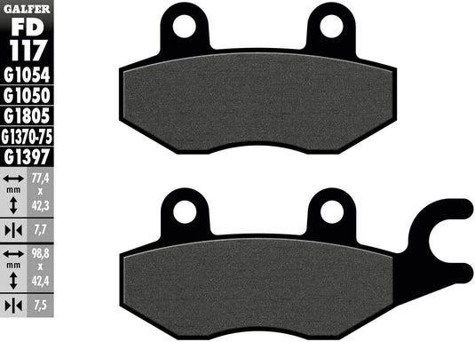 Galfer bremsbelag fd117 brake pad fd117 g1054 organic