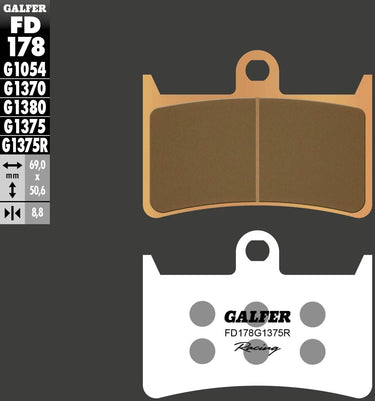 Galfer remblokken fd178 sintered brake pad fd178 g1375r