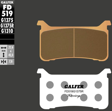 Galfer remblokken fd519 sintered brake pad fd519 g1375r