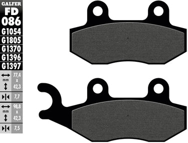 Galfer remblokken fd086 brake pad fd086 g1054 organic