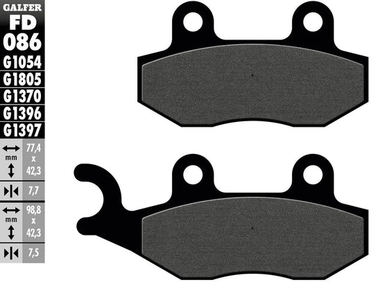 Galfer bremsbelag fd086 brake pad fd086 g1054 organic