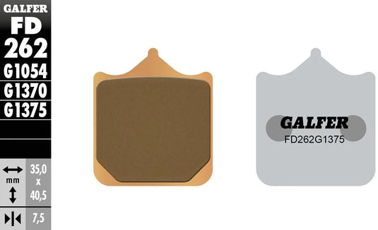 Galfer bremsbelag fd262 brake pad fd262 g1375 sint. metal st. sp.