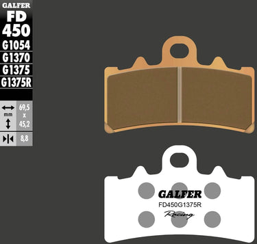 Galfer remblokken fd450 sintered brake pad fd450 g1375r racing