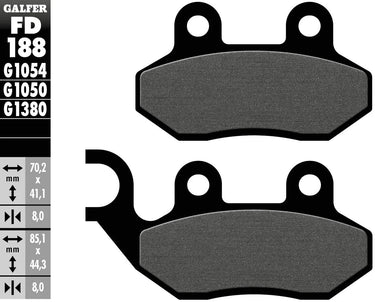 Galfer remblokken fd188 brake pad fd188 g1050 organic scooter