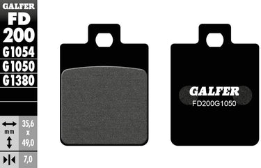 Galfer remblokken fd200 brake pad fd200 g1050 organic scooter