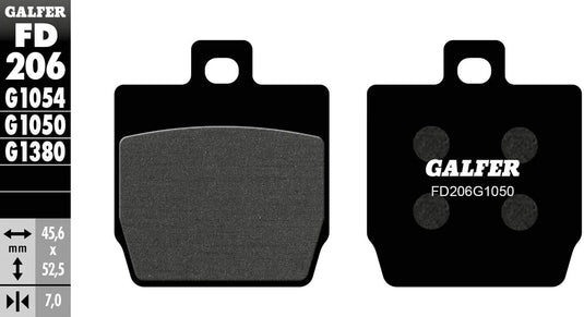 Galfer bremsbelag fd206 brake pad fd206 g1050 organic scooter