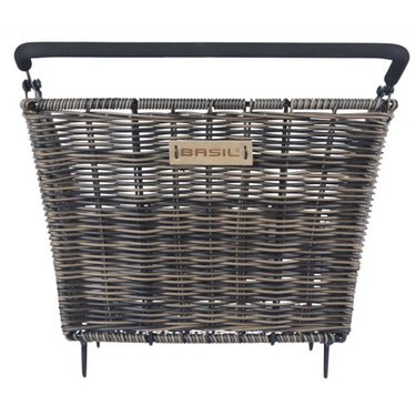 Basil fietsmand cento rattan look multi system 41 x 25 x 12 cm - bruin