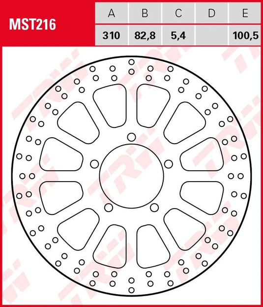 Trw bremsscheibe mst216 rotor mst216 rigid