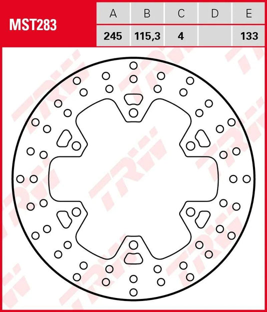 Trw bremsscheibe mst283 rotor mst283 rigid