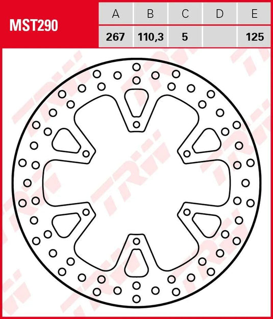 Trw bremsscheibe mst290 rotor mst290 rigid