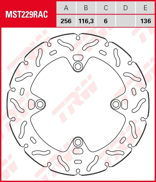 Trw bremsscheibe mst229rac rotor mst229rac rigid