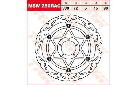 Trw bremsscheibe msw280rac rotor msw280rac floating