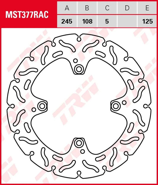 Trw bremsscheibe mst377rac rotor mst377rac rigid