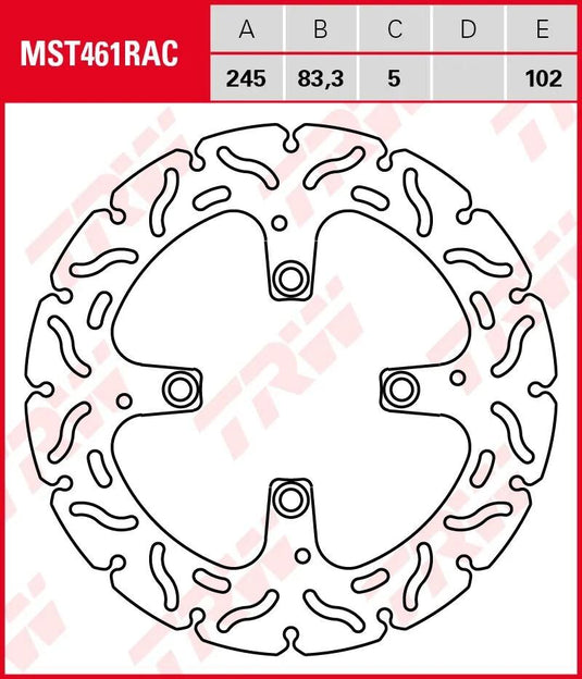 Trw bremsscheibe mst461rac rotor mst461rac rigid