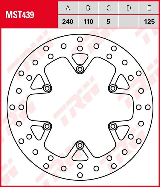 Trw bremsscheibe mst439 rotor mst439 rigid