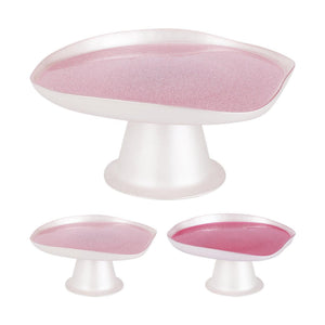 Home styling taartplateau 21cm 2 assorti glitter roze donkerroze