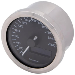 Daytona snelheidsmeter velona 60 velona speedometer, sw blue led 260 km h