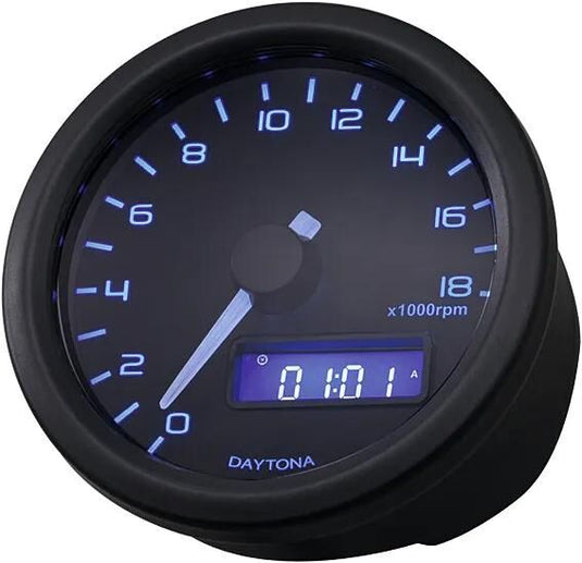 Daytona drehzahlmesser velona 60 dark speedometer velona dark,b led-blue 18000 rpm