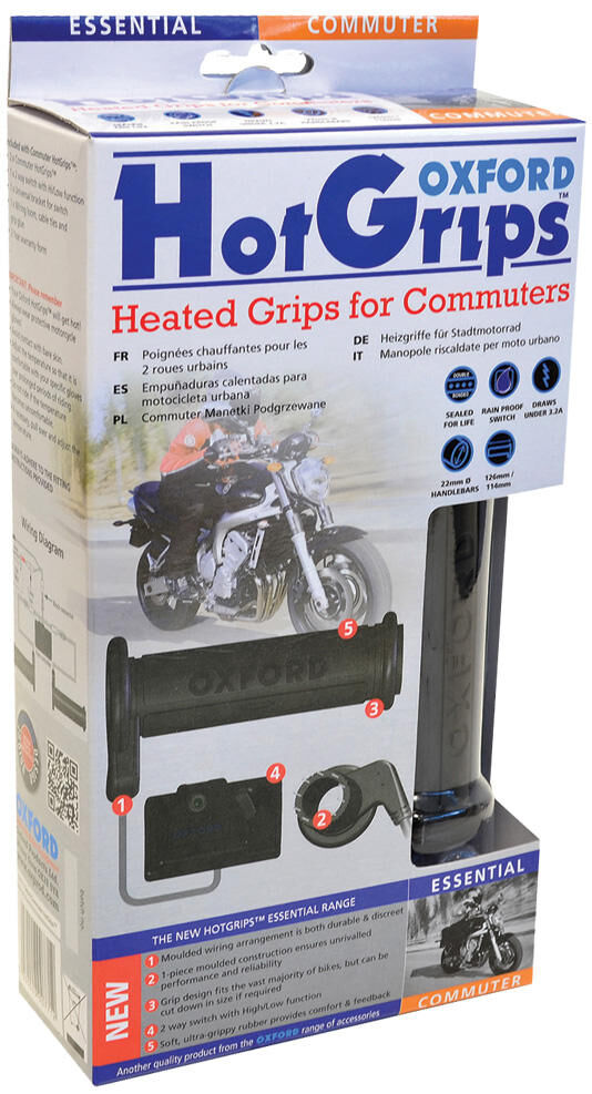 Oxford handvatverwarming hotgrips essential heated grips commu 22+25mm open 2-stage
