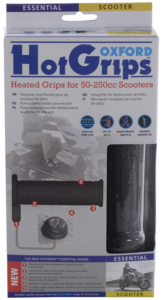 Oxford handvatverwarming hotgrips essential heated grips scoot 22+25mm open 2-stage