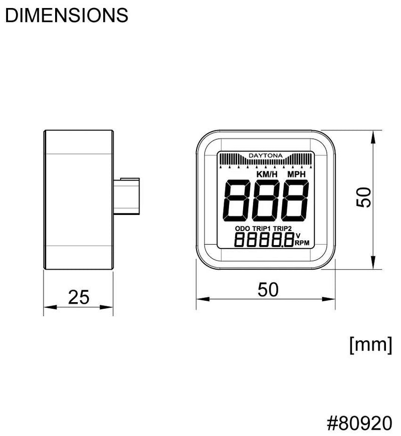 Load image into Gallery viewer, Daytona tachometer cube speedometer cube m speed alu sw
