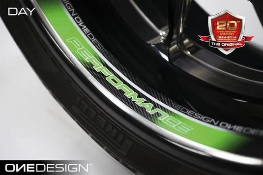 Print velgrand sticker rim sticker 44x300mm 8pcs.green fluor
