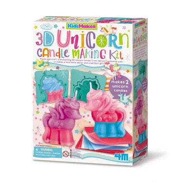 4m knutselen - maak je eigen 3d eenhoorn kaarsen - 2 unicorns - hobbypakket - kidzmaker - 8 jaar