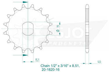 Esjot antriebsritzel 1820 sprocket 461 15z standard