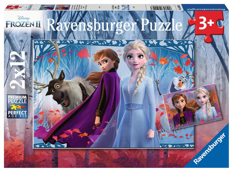 Load image into Gallery viewer, Ravensburger puzzel frozen 2 de reis naar het onbekende 2x12 stukjes
