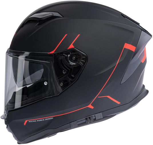Spec-x integralhelm sx-82.03 r2 stinger helmet sx-82.03 r2 black matt red l pin read