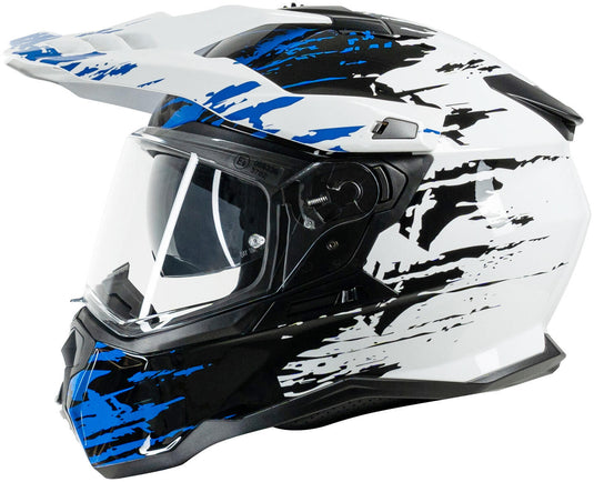 Spec-x endurohelm sx-62.01 r1 stinger adv helmet spac-x sx-62.01 r1 stinger adv s white blue