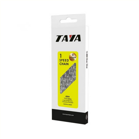 Taya chain 408h 1/2x3/32 1-speed black/black 112 links hanging card