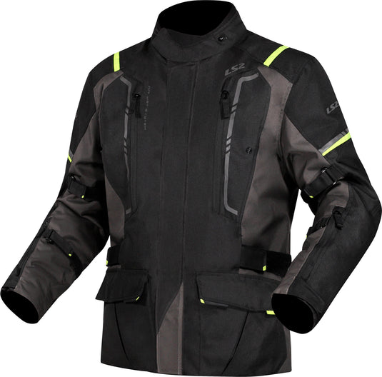 Ls2 jas narvik jacket narvik men black grey neon yellow xl