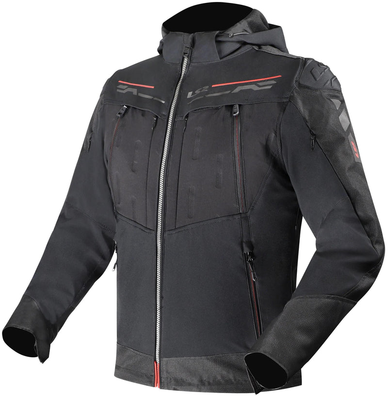 Afbeelding laden in galerijviewer, Ls2 jacke zirconium evo man jacket zirconium evo mens black red gr. xl
