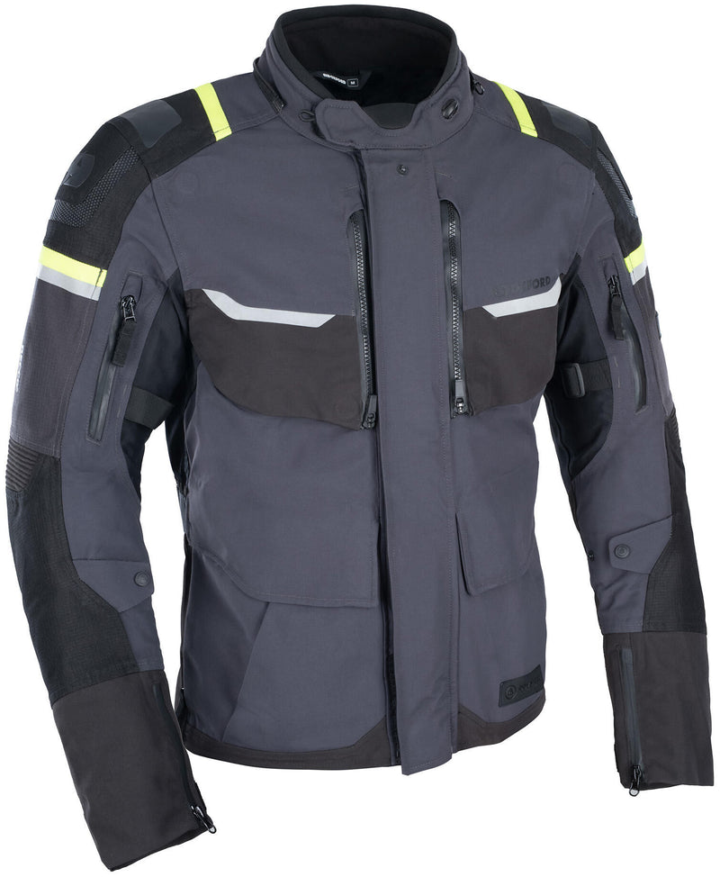 Load image into Gallery viewer, Oxford jas stormland jacket stormland gray sw neon yellow gr. 3
