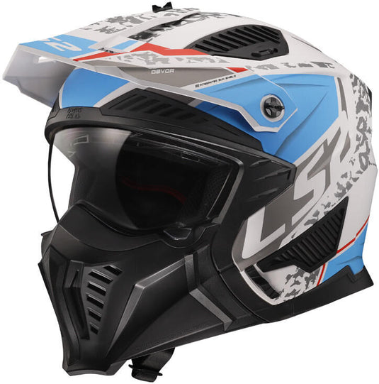 Ls2 modulaire helm of606 drifter devor helmet of606 drtifer devor m white blue matt