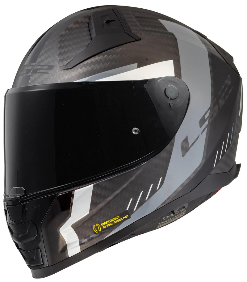 Load image into Gallery viewer, Ls2 integralhelm ff811 vector ii carbon grid helmet ff811 vector i c grid m. sw gr gr. s
