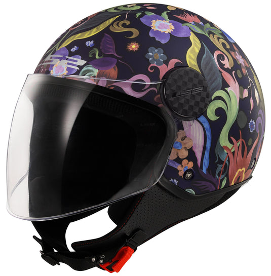 Ls2 jethelm of558 sphere lux ii bloom helmet of558 sph. ii bloom s blue colorful