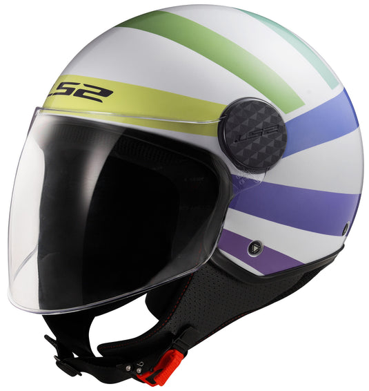 Ls2 jet helm of558 sphere lux ii swirl helmet of558 sph. lux ii swirl s white colorful