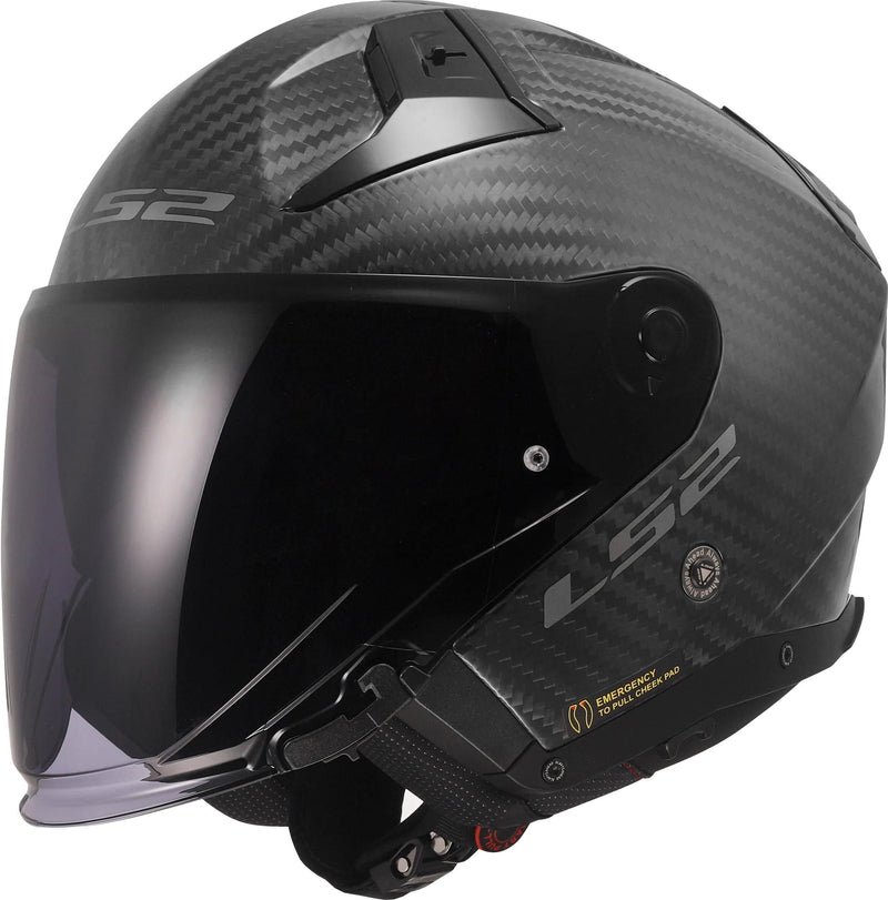 Load image into Gallery viewer, Ls2 jethelm of603 infinity ii carbon solid helmet of603 infinity ii matt carbon gr. s
