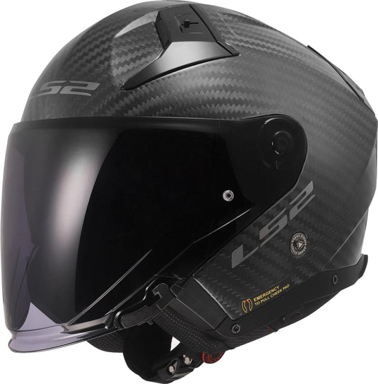 Ls2 jethelm of603 infinity ii carbon solid helmet of603 infinity ii matt carbon gr. xl