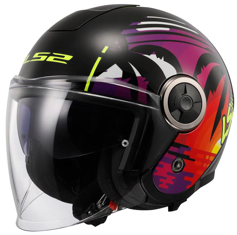 Load image into Gallery viewer, Ls2 jethelm of620 classy palm helmet of620 classy palm m black
