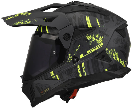 Ls2 endurohelm mx702 pioneer ii crazy . helmet mx702 pion.ii crazy xs bl. yel. matt