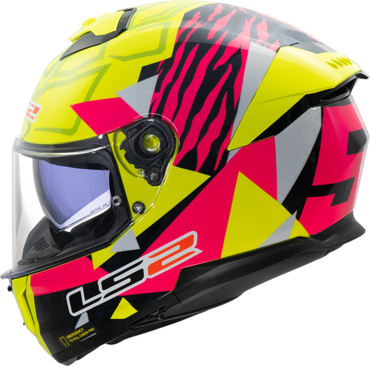 Ls2 integraalhelm ff808 stream ii tiger . helmet ff808 stream ii tiger xl yel. pink