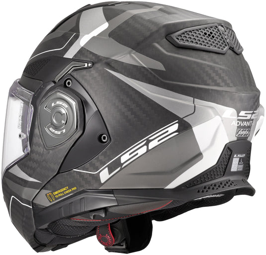 Ls2 opklaphelm ff901 advant x carbon horizon . helmet ff901 advant x carb.hor.xs bl sil-gr